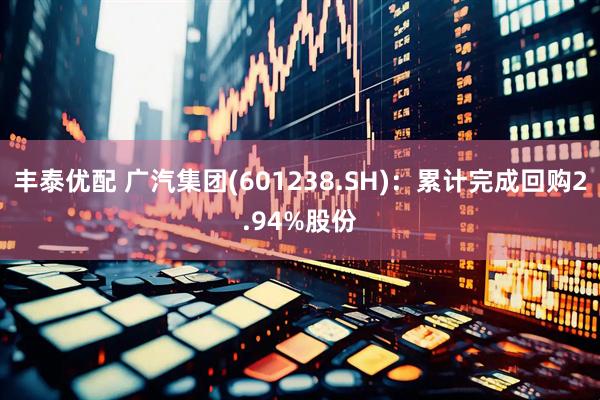 丰泰优配 广汽集团(601238.SH)：累计完成回购2.94%股份